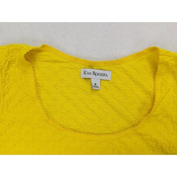 Kim Rogers Women's Tank Top SIze Medium Yellow Textured FLAWS - Picture 3 of 12